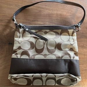 Coach brown signature shoulder bag